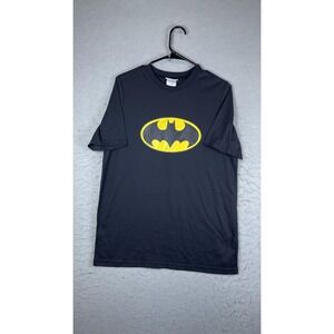 Batman Pajama Top Boys 18/20 Black Logo Graphic Short Sleeve Sleep Tee